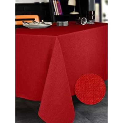 Imagen de CALITEX Mantel Rectangular, Poliéster, Cereza, 300x150x1 cm