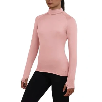 Imagen de TCA Camiseta de Manga Larga Entrenamiento SuperThermal para Mujer Cuello Alto Rosa Claro Alto, XL