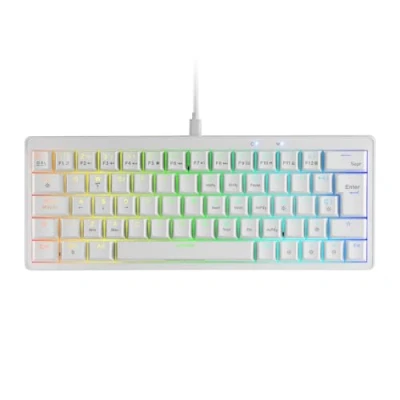 Imagen de Mars Gaming MKMINIPRO, Teclado Mecánico Ultra Compacto 60%, Switches Mecánicos Hot Swappable, Iluminación RGB Chroma, Antighosting, Multiplataforma, Switch Azul, Portugués, Blanco
