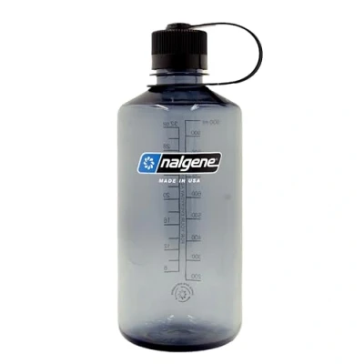 Imagen de Nalgene Sustain Tritan Botella de agua sin BPA hecha con material derivado del 50% residuos plástico, 32 onzas, boca estrecha, color gris