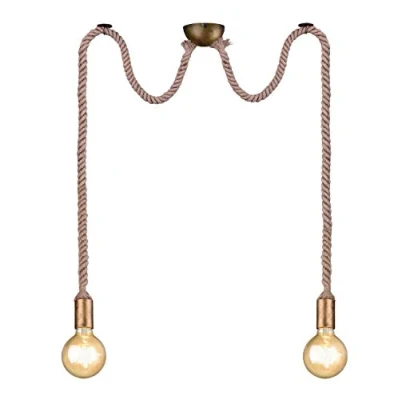 Imagen de Trio Lighting Lámpara colgante Rope con cable decorativo 2 focos