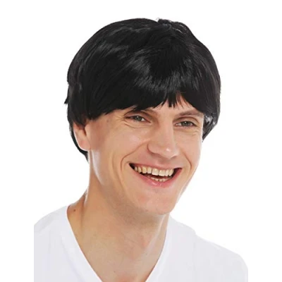 Imagen de WIG ME UP 2232 ZA103 Peluca Carnaval Halloween Hombres Corta Lisa Negra