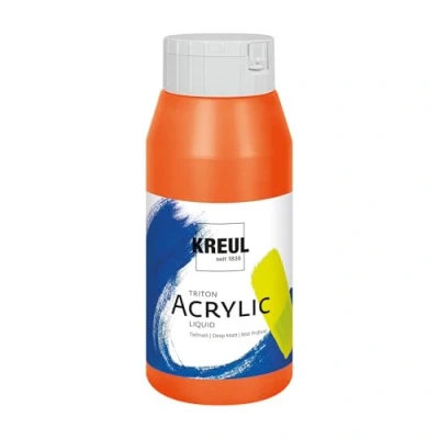 Imagen de KREUL 17002 Solo Goya Triton acrílica Naranja Verdadero, Frasco 750 ml, Secado rápido y Mate, Pintura al Agua, Calidad de Estudio, versátil, Buen Poder cubriente, Orange, 7.7x8.2x19.5 cm,