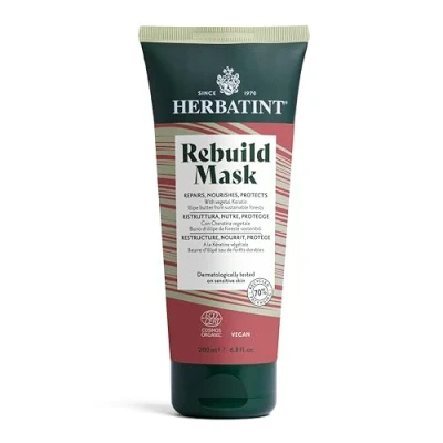 Imagen de Herbatint Rebuild Mask Mascarilla Reestructurante Bio 200 ml Nutre, Repara y Protege el Cabello Dañado o Estresado, 99% Ingredientes Naturales Fórmula Exclusiva con Queratina Vegetal, Vegano