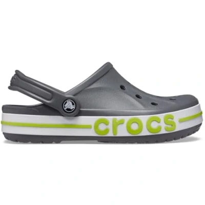 Imagen de Crocs Zuecos Bayaband Para Mujer Y Hombre. Cómodos, Divertidos, Transpirables, Resistentes Fáciles De Limpiar. 45 46 Eu Slate Grey/Lime Punch