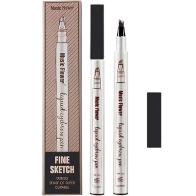 Imagen de Lapiz de Cejas Waterproof, Tattoo Eyebrow Pen con Cuatro 4 Puntas Duraderas Brow Gel Para Maquillaje Ojos