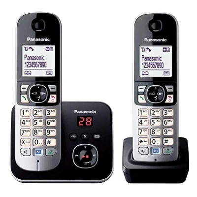 Imagen de Panasonic KX TG6822GB Black TG6822GB, DECT Telephone, (KX 120 Entries, Caller ID, Black,Silver)