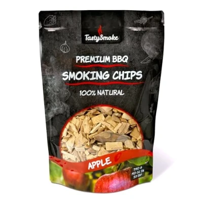 Imagen de TastySmoke® Virutas de incienso manzana alta calidad, madera 100% natural para un intenso aroma a humo, ideal barbacoas, ahumadores, 750 g ahumada carne, pescado,
