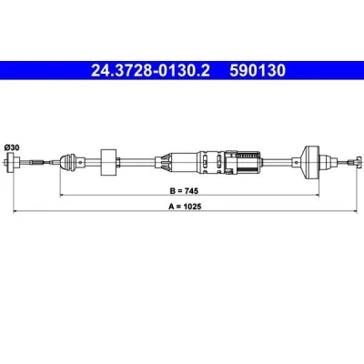 Imagen de ATE 24.3728 0130.2 Cable de Embrague con reajuste automático VOLKSWAGEN: GOLF 3, 3 Variant