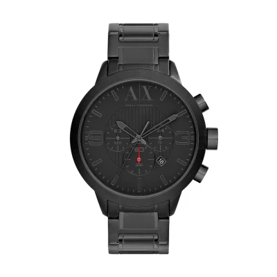 Imagen de Armani Exchange Reloj Hombre, Movimiento Cronógrafo Cuarzo, caja 49mm Acero Inoxidable Negro con correa Inoxidable, AX1277, Grafito