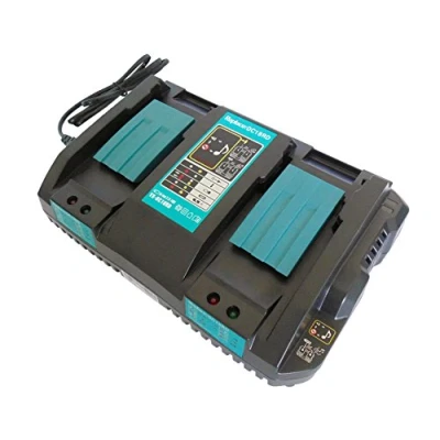 Imagen de YASI MFG Cargador para Makita DC18RD Doble rápido 14.4 V 18 4 A DC18RA DC18RC 18V BL1815 BL1830 B BL1840 BL1850 &amp; 14.4V BL1415 BL1430 BL1440 BL1450