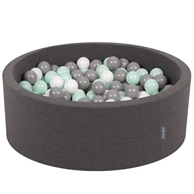 Imagen de KiddyMoon 90X30cm/300 Bolas ∅ 7Cm Piscina De para Ninos Hecha En La UE, Gris Os:Blanco/Gris/Menta