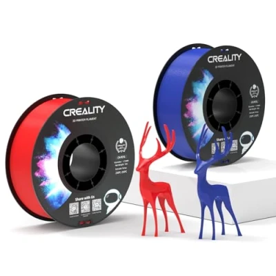 Imagen de Creality filamento PETG oficial rojo + azul, para impresora 3D de 1,75 mm, 2 kg, sin enredos, fuerte unión y rendimiento saliente, precisión dimensional +/ 0,03 mm
