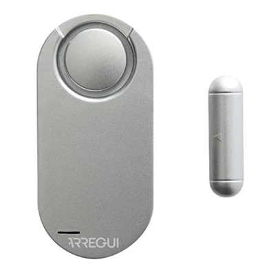 Imagen de ARREGUI AL012 Alarma para casa, hogar, tienda Sensor de puerta y ventana con 2 controles remotos sonor inalambrica bateria Sistema seguridad Color plata
