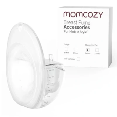 Imagen de Momcozy Juego Completo de Copa Colectora, Solo para Mobile Style M6. Accesorios Repuesto Originales Extractor Leche, Brida DoubleFit 24mm