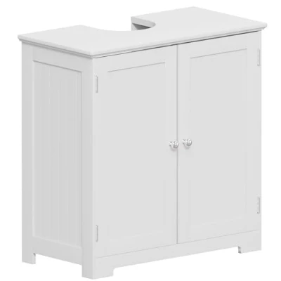 Imagen de Bath Vida Priano Armario para Lavabo con 2 Puertas, Madera de ingeniería, Blanco, 30 x 60 centimetres
