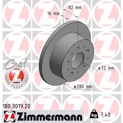 Imagen de Disco de freno ZIMMERMANN 180.3019.20
