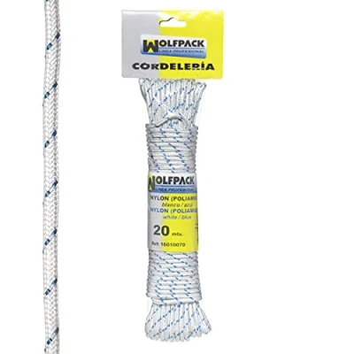 Imagen de WOLFPACK LINEA PROFESIONAL Cuerda Nylon Alta Tenacidad Blanca / Azul (Madeja 20 m.)