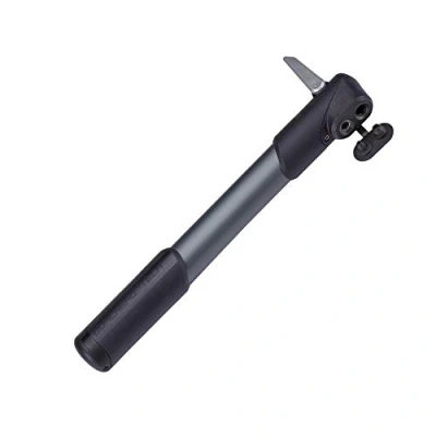 Imagen de BBB Cycling Minibomba de mano bicicleta con DualHead 3.0 universal para válvulas Presta Dunlop y Schrader. Color Gris Modelo WindRush S BMP 55