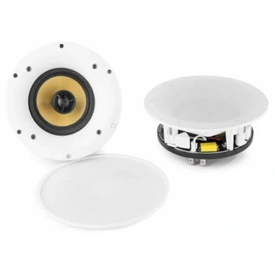 Imagen de Power Dynamics WCS65 Altavoces de Techo WLAN Bluetooth Integrado 120 w. Conjunto empotrables WiFi para Instalar en la Pared o el Techo. con Mando a Distancia Incluido.