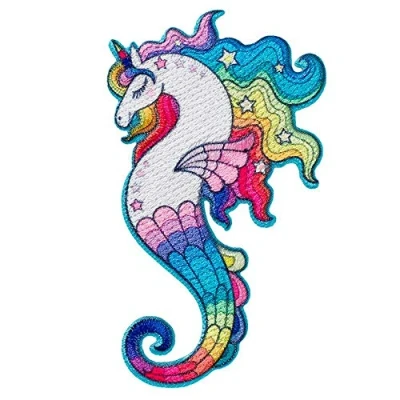 Imagen de Mono Quick Unicornio de caballito mar Parche termoadhesivo, aplicación con plancha