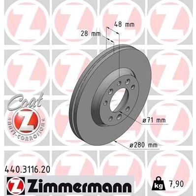 Imagen de Disco de freno ZIMMERMANN 440.3116.20