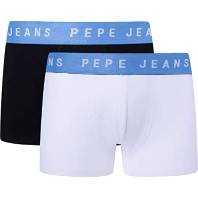 Imagen de Pepe Jeans Logo Tk LR 2P Trunks, Blanco (White), L (Pack de 2) para Hombre