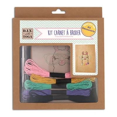 Imagen de DRAEGER PARIS 1886 Kit de Cuaderno con Bordado Lama, Papel, Multicolor, 20 x 23 3 cm