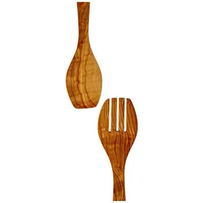 Imagen de Metaltex 75582 Cubierto Ensalada Madera DE Olivo, 18/8 Stainless Steel, Neutro, 28x28x18 cm