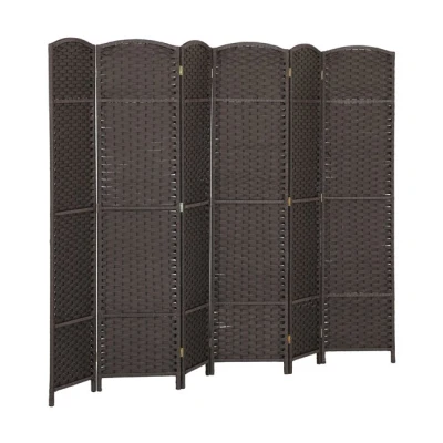 Imagen de HOMCOM Biombo de 6 Paneles 240x170 cm Separador Ambientes Plegable para Salón Dormitorio Oficina Marrón
