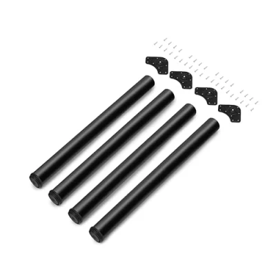 Imagen de EMUCA Patas de Mesa Regulables Ø60x710mm, Kit 4 Acero, Altura Regulable 710 730mm, Color Negro