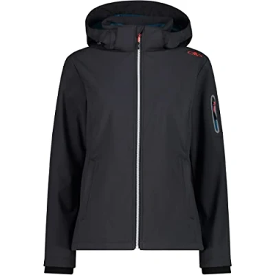 Imagen de CMP Chaqueta softshell de mujer con capucha desmontable, Antracite Deep Lake, XXS
