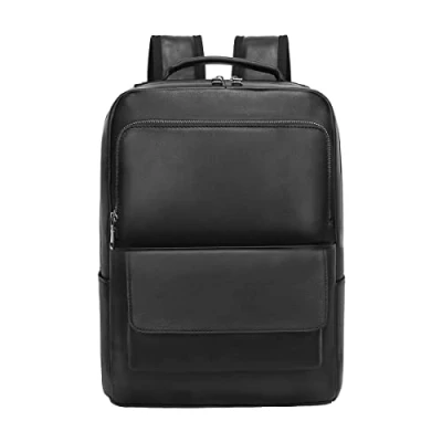 Imagen de Leathario Mochila Tipo Caual Escolar Hombre Cuero Autentico Vintaje Retro de Mano Backpack Laptop para Portátiles y Netbooks