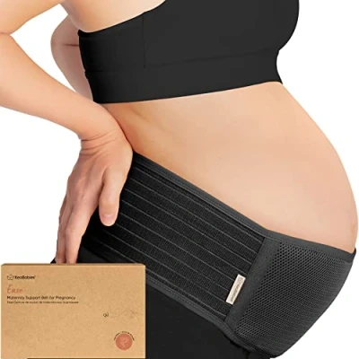 Imagen de KeaBabies Banda De Maternidad Para El Embarazo Cinturón Soporte Suave &amp; Transpirable Bandas Pélvico (Midnight Black, X Grande)