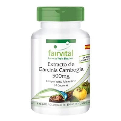 Imagen de Fairvital Extracto de Garcinia Cambogia 500mg Extra fuerte 60% AHC (Ácido hidroxicítrico) VEGANA Dosis elevada 90 Cápsulas Calidad Alemana