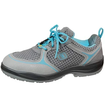 Imagen de Elten Mila Aqua Easy ESD S1 Zapatillas de seguridad para mujer, deportivas, ligeras, gris/agua, puntera acero, cierre velcro, talla 42