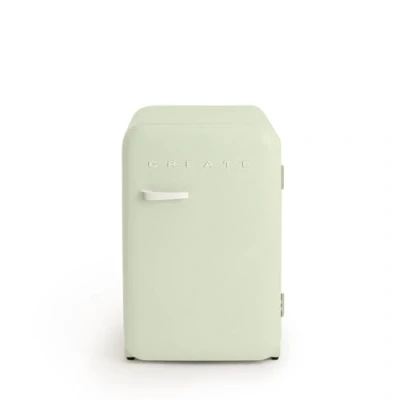 Imagen de CREATE / RETRO FRIDGE 83.5 OFF WHITE/Frigorífico verde pastel maneta blanco roto 98W, bajo consumo, 2 estantes, regulador temperatura, botellero, 56x54x84cm