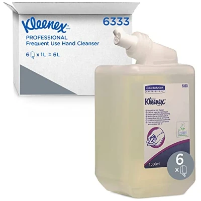 Imagen de Kleenex Jabón de manos para uso frecuente 6333, transparente/sin fragancia, 6 x 1 litro (6 litros en total)