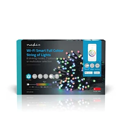 Imagen de NEDIS SmartLife LED decorativo Cuerda RGB 84 Interior y exterior 7 patrones de movimiento 10 m Android/IOS
