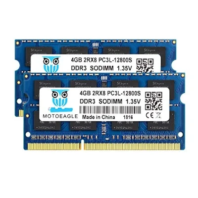 Imagen de DDR3L 1600MHz PC3 12800 8GB Kit (2x4GB) Unbuffered Non ECC 1.35V CL11 2Rx8 Dual Rank 204 Pin SODIMM Portatil Memoria Principal Module Upgrade