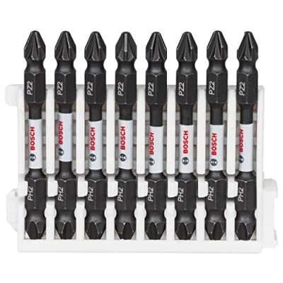 Imagen de Bosch Professional 8 piezas Juego de brocas dobles (control impacto, puntas PH2 PZ2, Pick and Click), 65 mm
