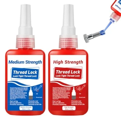 Imagen de protección de tornillos, 50 ml x 2 adhesivos para tornillos dureza media alta resistencia, asegurar y sellar tuercas pernos, estable e inoxidable