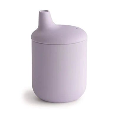Imagen de mushie Vaso con Boquilla Taza para Sorber Bebés a Partir de 6 Meses Antiderrame y Antigoteo en Silicona sin BPA, Producto Durable Soft Lilac