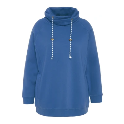 Imagen de Ulla Popken MIT Raglanform BÜNDCHEN Lange ÄRMEL Sudadera, Mujer, Talla: 48/50, Bleu jean