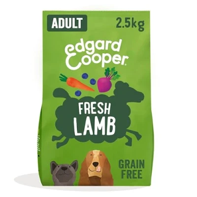 Imagen de Edgard &amp; Cooper Pienso para Perros Adultos Comida Seca Natural Sin Cereales Hipoalergenico 2.5kg Cordero Fresco, Fácil de digerir, Alimentación Sana Sabrosa y Equilibrada