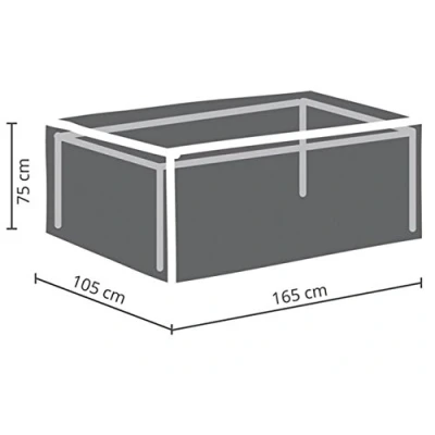 Imagen de Perel Cubierta al aire libre para la mesa máxima. 160 cm, gris, rectangular, 165 cm x 105 75