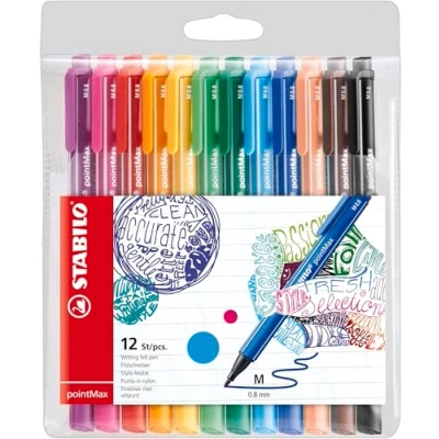 Imagen de Rotulador punta media STABILO pointMax Estuche con 12 colores