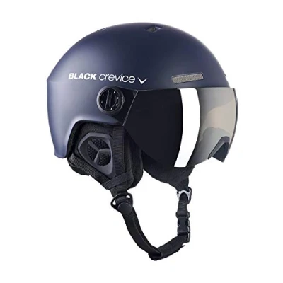 Imagen de BLACK CREVICE Casco de esquí Gstaad I con Visera para Hombres y Mujeres ski policarbonato Transpirable Talla Ajustable (Navy/Blanco, S/M (54 57 cm))
