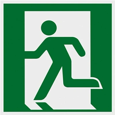 Imagen de Carteles Meister, 150 x mm, fosforógenos, señalización de emergencia para uso comercial (salida emergencia, primeros auxilios, extintor, direcciones), 503800