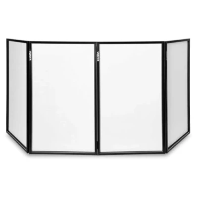 Imagen de Vonyx DB2 Panel Frontal para DJ en Lycra Blanca, Pantalla Plegable y fácil de Instalar, Oculta el Equipo DJ, biombo espectáculos Luces. 120 x 70 (4 Paneles)